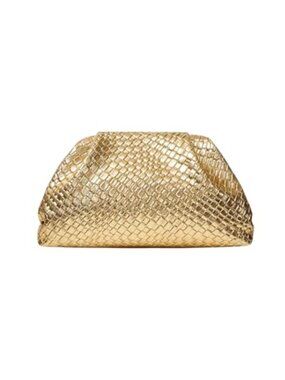 Faux PU Leather Ruched Evening Clutch Textured No Strap Handbag